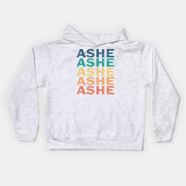 Ashe Name T Shirt - Ashe Vintage Retro Name Gift Item Tee Kids Hoodie by henrietacharthadfield